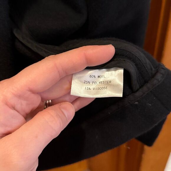 OAK NYC Black Wool Blend Half Sleeve Coat Oversized Women’s Small - Picture 5 of 8